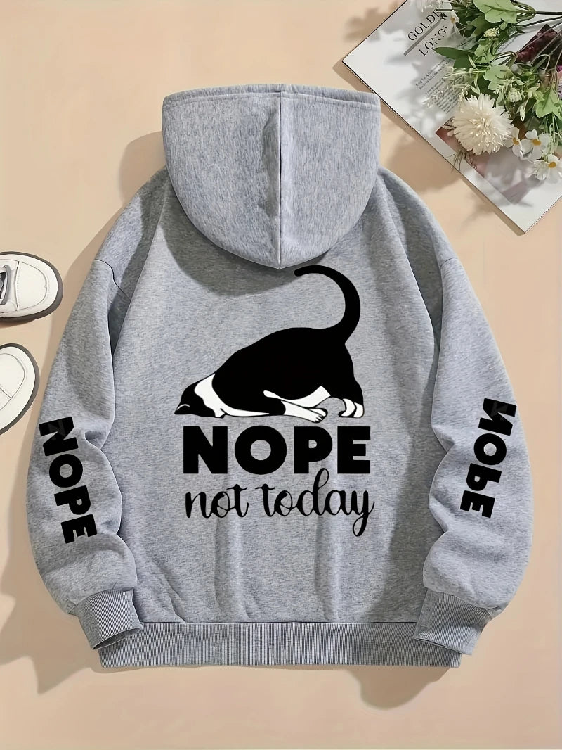 Nope Not Today Cat Hoodie