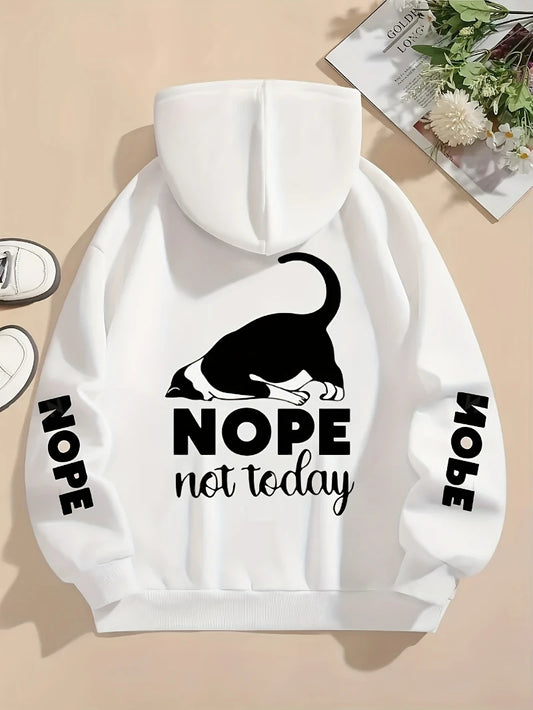 Nope Not Today Cat Hoodie