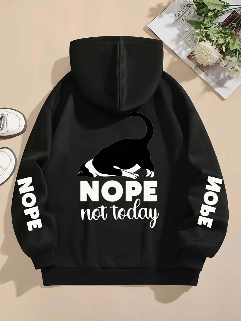 Nope Not Today Cat Hoodie