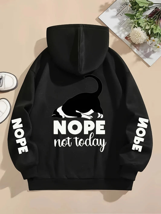 Nope Not Today Cat Hoodie